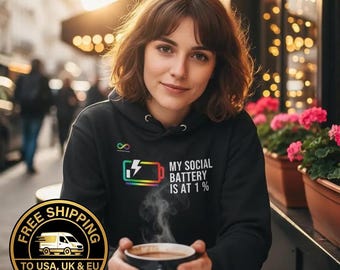 Social Battery 1% Hoodie | Neurodivergent Introvert Comfort Wear