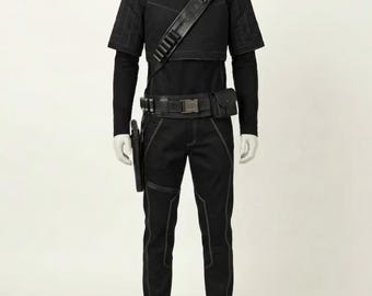 Star Wars Inspired Black Din Djarin Costume | Mandalorian Flight Suit | Custom Cosplay Outfit | Halloween Costume | Mando Bounty Hunter Suit