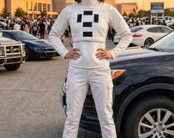 Star Wars Inspired White Mandalorian Cosplay Costume Women | Bounty Hunter Armor Outfit | Women Cosplay Set | Comic Con Halloween Gift