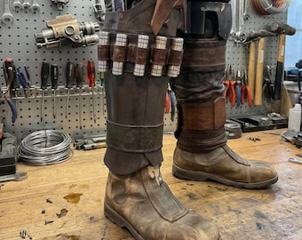 Op Star Wars geïnspireerde Mandalorian-pantser van echt leer | Din Djarin-cosplayrekwisiet | Handgemaakt echt leer | Bounty Hunter-kostuumstuk