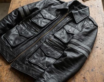 Leon Kennedy Resident Evil 6 Black Leather Jacket Men | RE6 Cosplay Napa Leather Coat