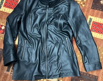 Handmade Leather Moto Jacket | Women's Stand-Collar Biker Coat