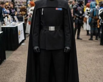 Keizerlijk officier-cosplaykostuum | Outfit militair sci-fi-uniform | Zwart officierspak