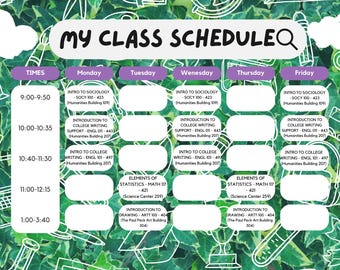 Class Schedule Template