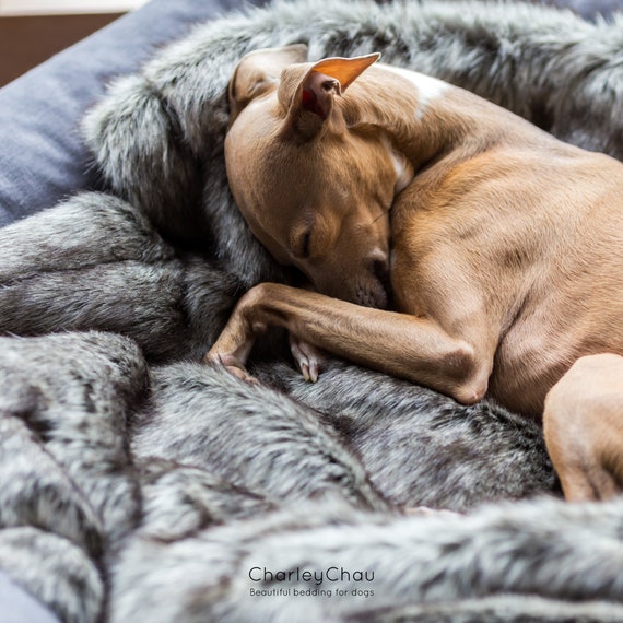 Faux-fur Dog Blanket in Wolf Grey - Etsy