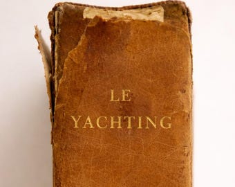Antique French Yachting Book: Illustrated Nautical Photography c.1900s Marine Decor