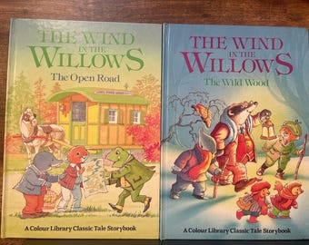 1991 Vintage Wind in the Willows Set, The Open Road & The Wild Wood, Colour Library Classic Tale Storybooks