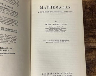Vintage Technical Mathematics Textbook | Longmans Green & Co.