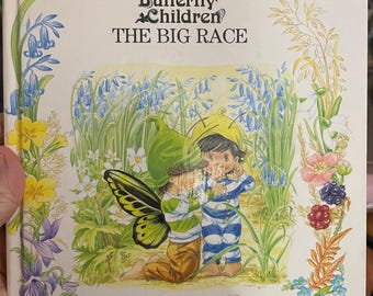 Vintage 1987 The Butterfly Children Book "The Big Race" by Angela & Pat Mills | First Edition Hardcover | British Nostalgia
