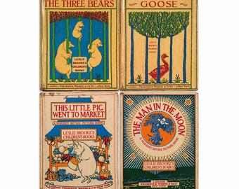Vintage Leslie Brooke Children's Books | Nursery Rhymes, Three Bears, Golden Goose Set