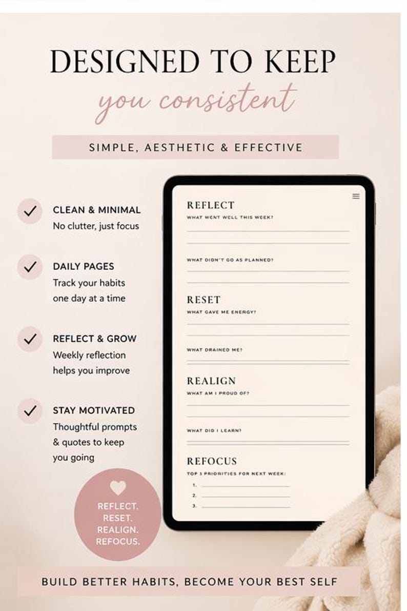 Daily Habit Tracker Template | Build Real, Noticeable Habits (editable ...