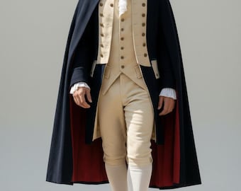 George Washington Wool Coat | American Revolutionary War Jacket | Colonial Military Costume