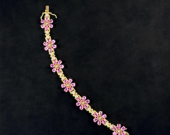 Vintage Chateau d'Argent Pink Flowers Bracelet