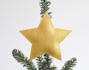 Christmas Star Tree Topper - Gold Glitter