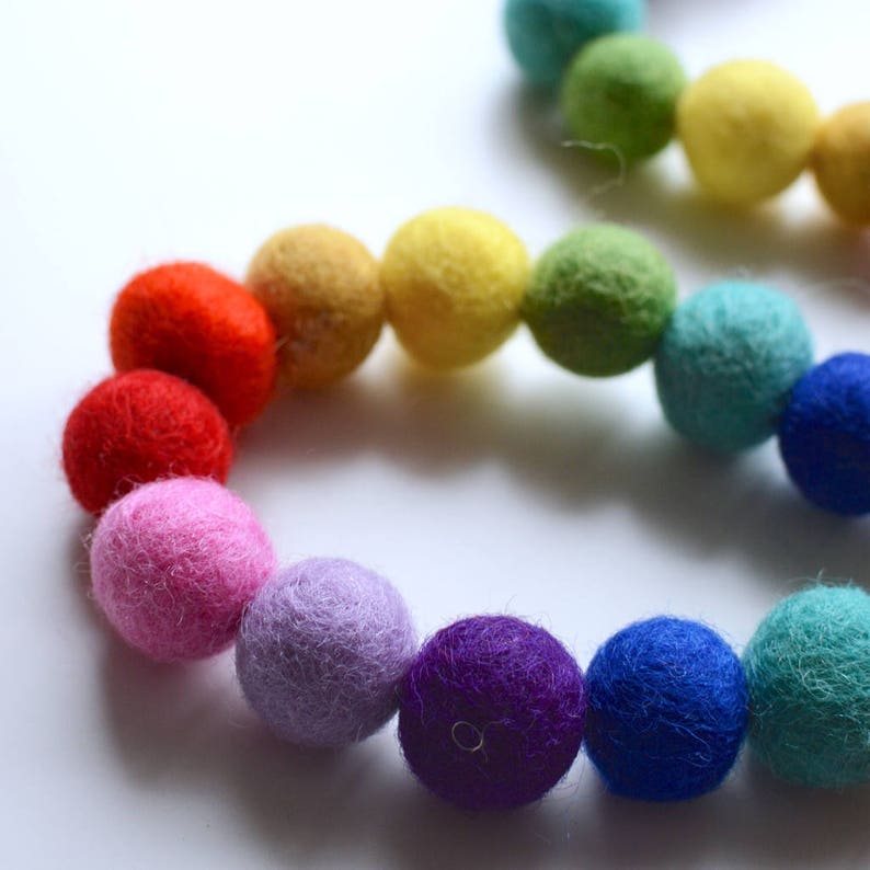 Rainbow Garland Kit DIY Garland Rainbow Felt Ball Garland Etsy