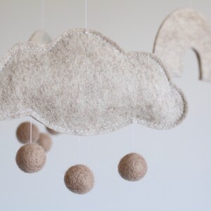 Rainbow and Cloud Natural Baby Mobile Neutral Nursery Decor Crib Mobile New Baby Gift for Boy or Girl image 7