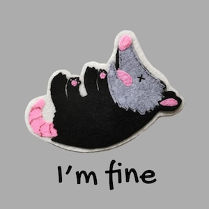 Toppa in feltro a forma di opossum, applicazione alternativa (da cucire/da stirare)