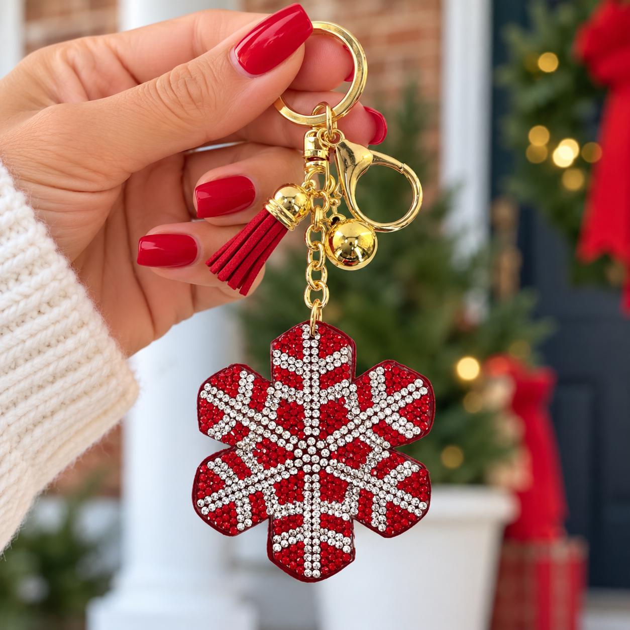 Snowflake Keychain - Etsy