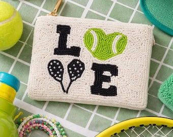 Tennis Lover Hand Beaded Coin Purse | Tennis Player Pouch