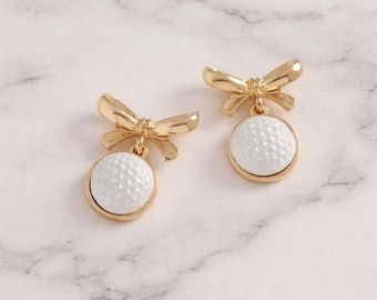 Golf Bow Post Earrings