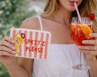 Spritz Please Hand Beaded Coin Purse | Girl's Night Out Coin Pouch