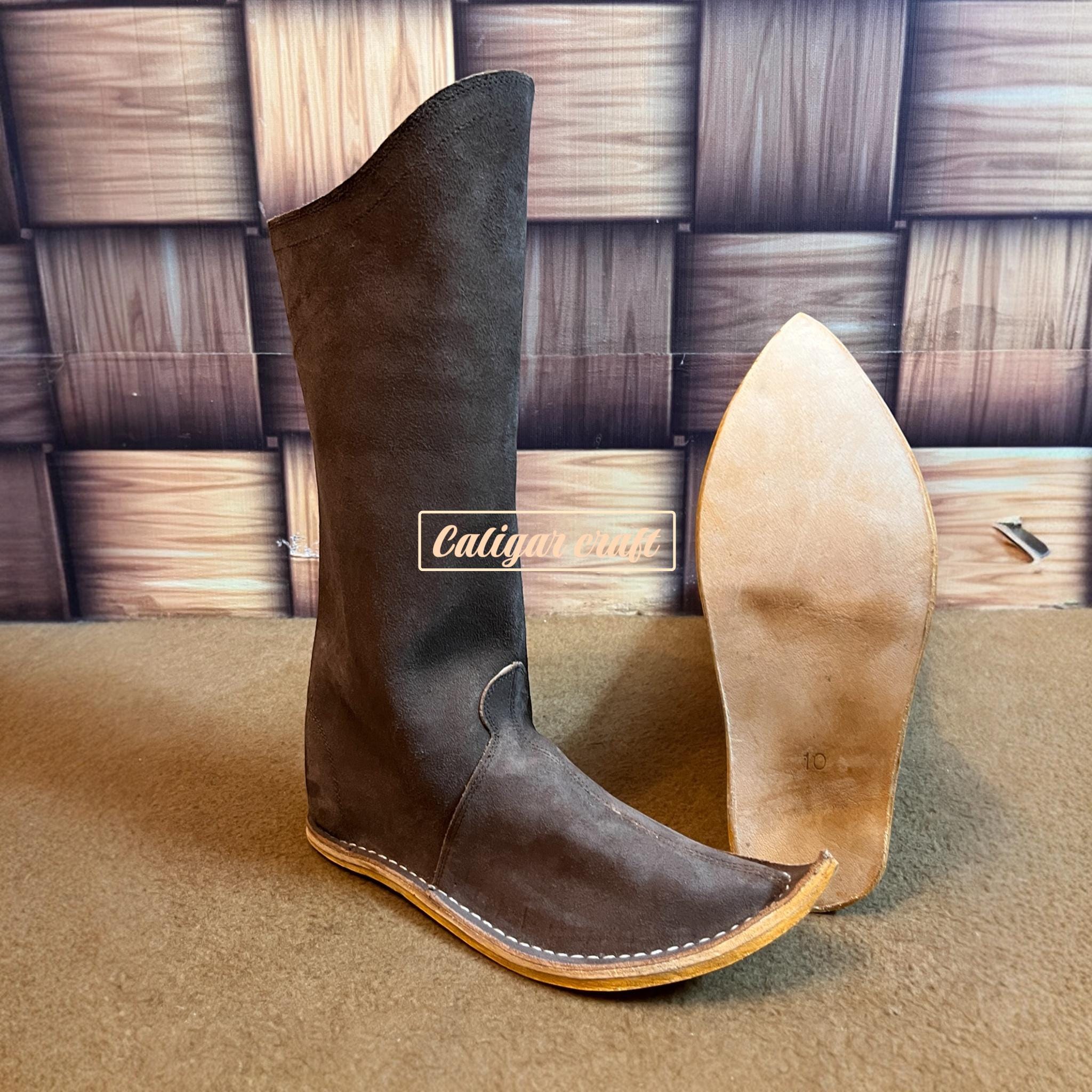 Medieval Cossack Boots Men Handmade Leather Boot Historical Knee High ...