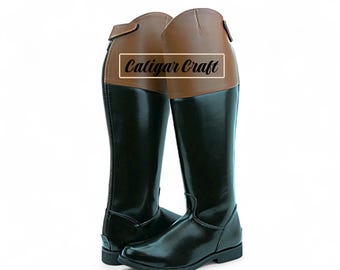 Men’s Tall Leather Dress Boots | Knee High Riding Style | Handmade Fit