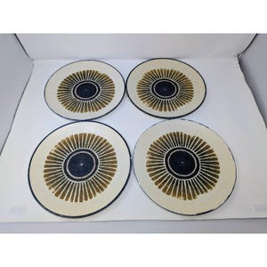 4 LENOX Temper-Ware Percussion 10 3/8" USA Dinner Plates Oven Dishwasher MCM