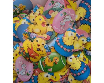 Vintage Dennison Easter Seals/Stickers 100+ seals 1950s Chickens Eggs