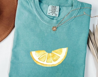 Comfort Colors Lemon Shirt, Summer Fruit Shirt, Summer Vibes Tee, Vacation Shirt, Tropical Tee, Lemon Lover Shirt, Botanical Shirt