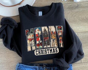 Merry Christmas Sweatshirt, Retro Christmas Shirt, Holiday Sweater, Christmas Gift, Vintage Christmas Sweatshirt, Xmas Gift Idea