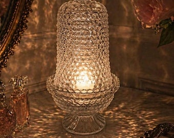 Vintage Thousand Eye Fairy Lamp • Boxed Flambuoyants Love Lite Clear Glass Candle Holder