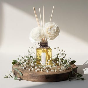 White Rose Reed Diffuser 160ml – Sola Flower Diffuser for Home Decor | Floral Citrus Musk Room Fragrance | Housewarming & Gift for Her