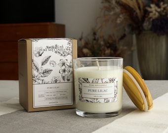 Pure Lilac Soy Candle | Floral Aromatherapy Candle | Luxury Scented Candle Gift | Long Burning Natural Soy Wax