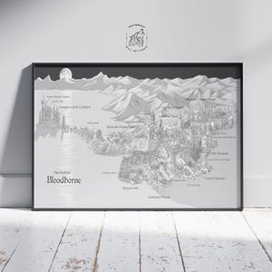 Bloodbunde Map Poster - Yharnam Weltkarte, Wanddeko, Gaming-Raum-Dekor