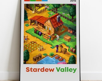 Stardew Valley Poster, Cozy Game Wall Art, Gaming Room Decor