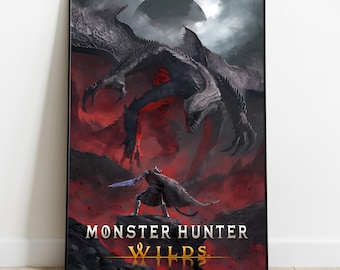 Monster Hunter Wilds Poster | Gaming Wall Art | Game Room Decor