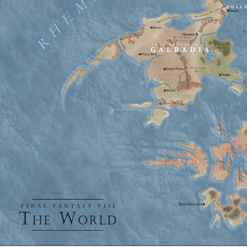 Final Fantasy XIV Eorzea Map Poster, Gaming Wall Art, Game Map Decor - Etsy