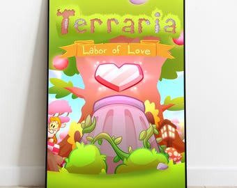 Terraria Game Poster | Pixel Art Video Game Wall Decor