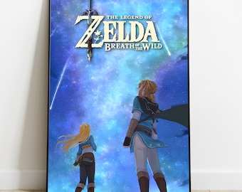 Zelda Poster – Breath of the Wild Wall Art, Gaming Room Decor