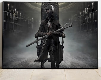 Bloodborne Poster, Video Game Art Print, Horror Game Wall Decor