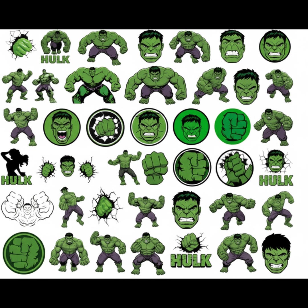 100+ Hulk PNG Bundle, Hulk Svg Set, Superhero Digital Graphics ...