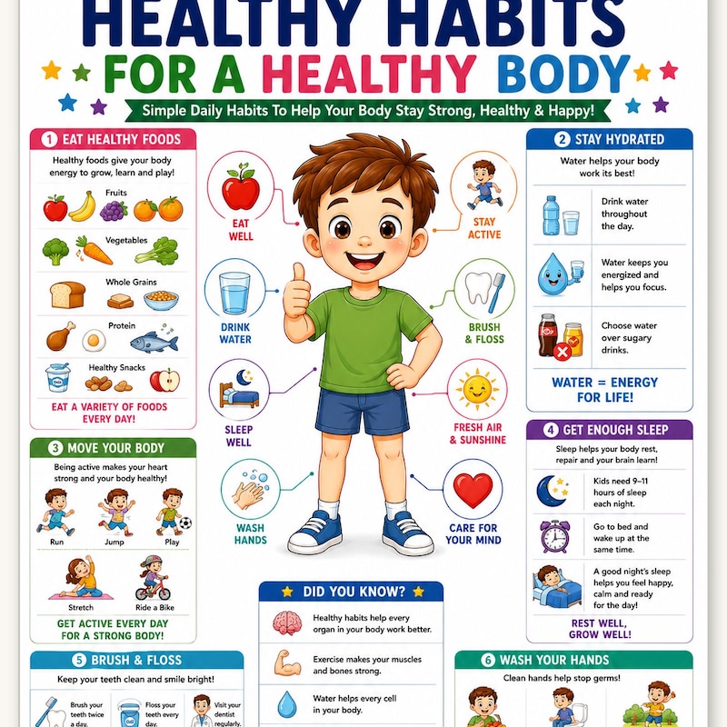 Healthy Routine Picture Sort Healthy Habits for Kids Poster - Etsy