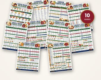 Cheese Lovers Bundle, 10 Printable Guides, Board Builder Ultimate Guide & 8 Pairing Charts, Wine Grazing Entertaining Hostess Gift PDF