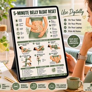 belly bloat relief • anti bloating routine • debloat exercises • digestive comfort • bloating remedy • gut wellness poster • gentle stretching routine • self care wall art • belly massage guide