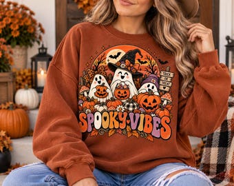 Cozy Fall Ghosts Png, Trick or Treat Png, Retro Halloween Ghost Png, Spooky Vibes Png, Cute Fall Ghost Png, Spooky Season Sublimation