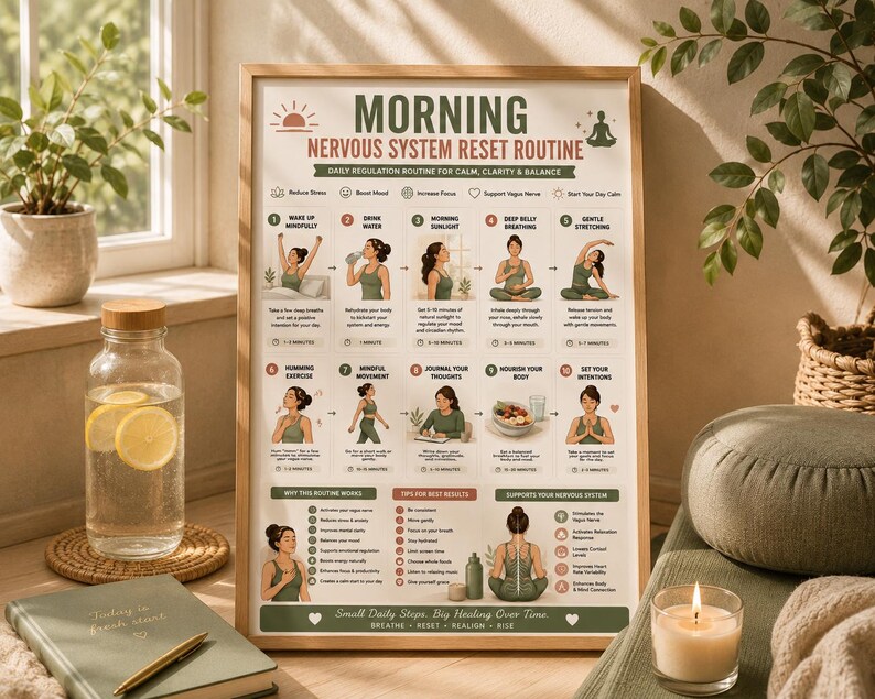 mental health bundle, anxiety relief, vagus nerve poster, nervous system, stress relief, emotional regulation, wellness printable, sleep reset, self care bundle, anxiety poster, mindfulness poster, mental wellness, breathing exercises
