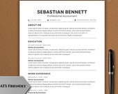 ATS Accountant Resume Template Word, Pages, Google Docs, ATS Resume, ATS Cv Resume Template, Minimalist Resume, Simple Resume, Basic Resume