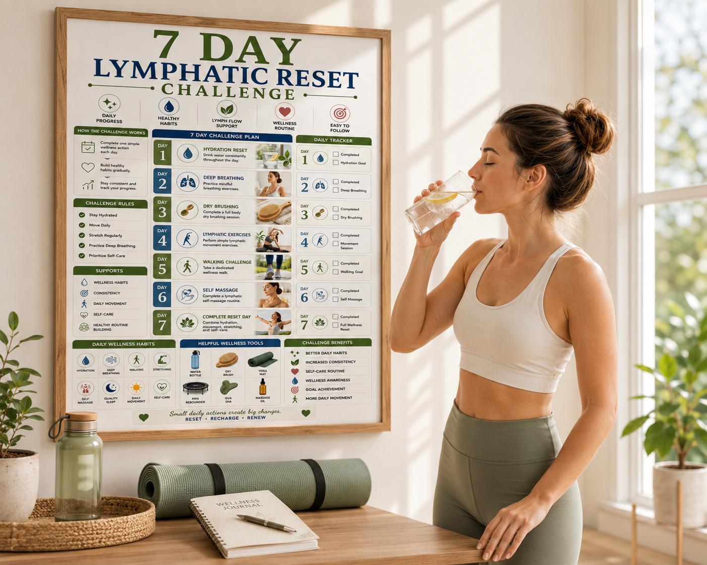 7 Day Lymphatic Reset Challenge Poster | Lymphatic Drainage Habit