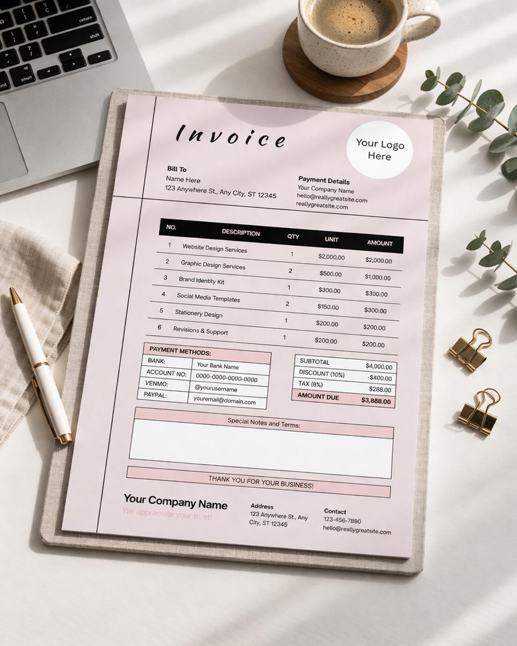 Invoice Mc Editable Invoice Template for Google Docs, MC Word Invoice Template for ...